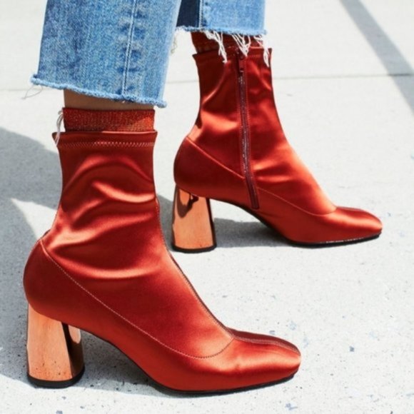 Free People Shoes - Free People Red Rust Spectrum Sock Booties